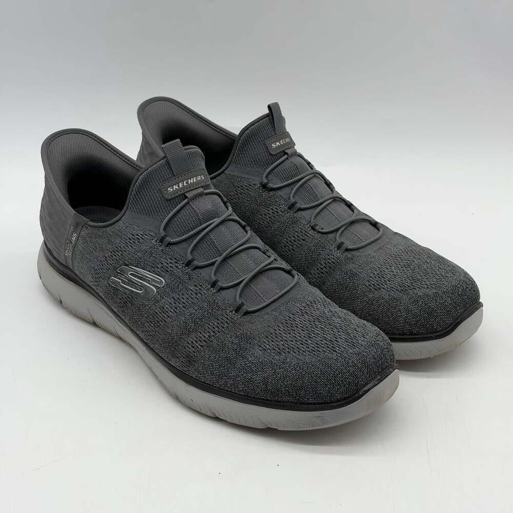 Skechers Slip-ins Summits Key Pace Wide Fit Gray Mesh Sneakers Mens Size 16 Wide